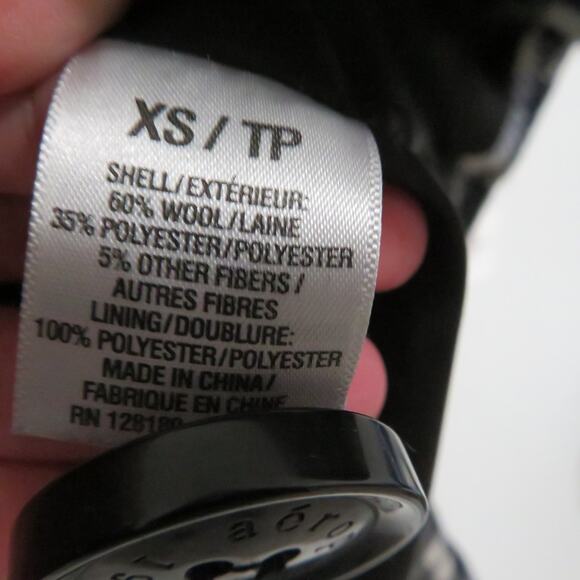 Aeropostale Womens Sz XS Blue Black Plaid Wool Blend Coat Large Button - Picture 5 of 5